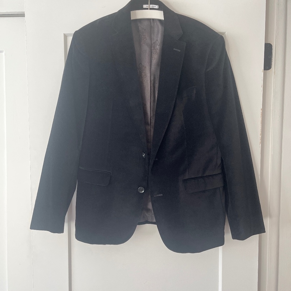 Bar III Velvet Slim Fit Suit Jacket/Blazer 40S Tiger Lining